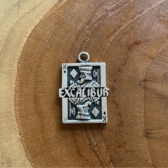 Jewelry - Excalibur playing card charm, sterling silver ❤️♠️♦️♣️